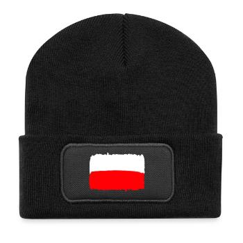 Drapeau polonais de la Pologne Drapeau PL - Beanie recyclé à patch - noir - Devant