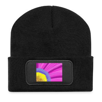 Fleur - Beanie recyclé à patch - noir - Devant