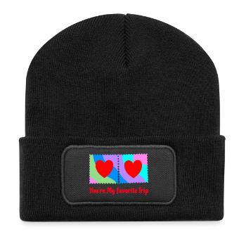 You're My Favorite Trip - Psychodelic Valentine - Recycled Patch Beanie - black - Front