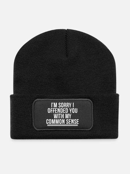 Je suis désolé de vous avoir offensé avec mon bon sens - Beanie recyclé à patch - noir