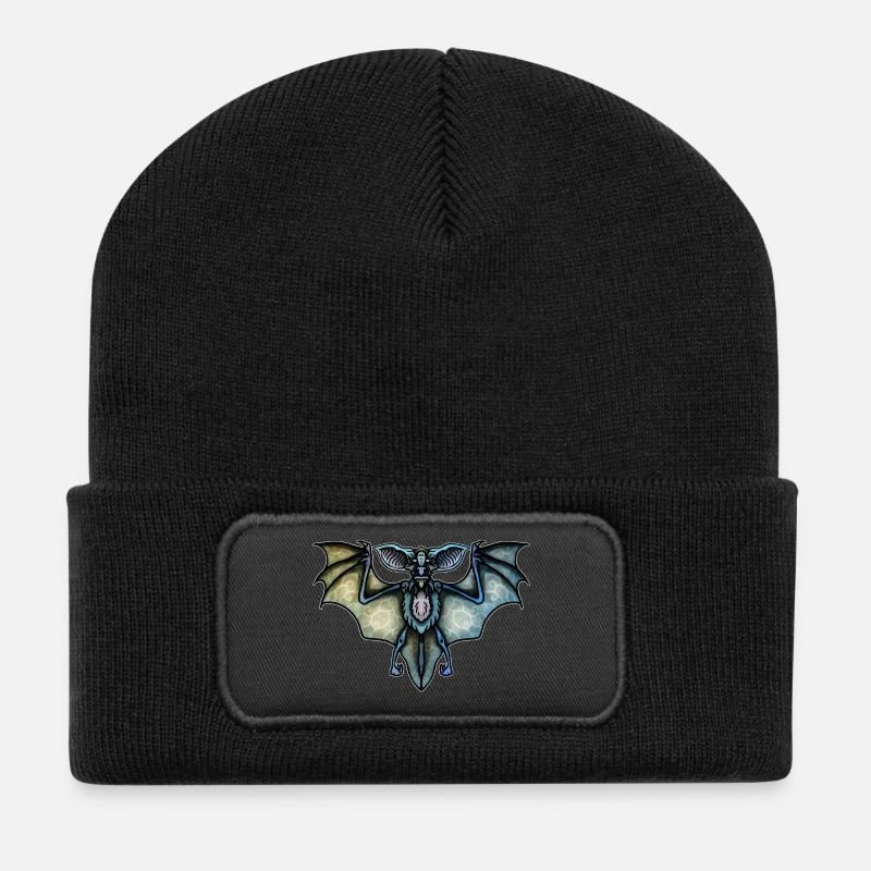Fledermaus - Recycelte Patch Beanie - Schwarz