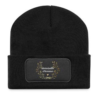 Demoiselle d’honneur couronne doré - Beanie recyclé à patch - noir - Devant
