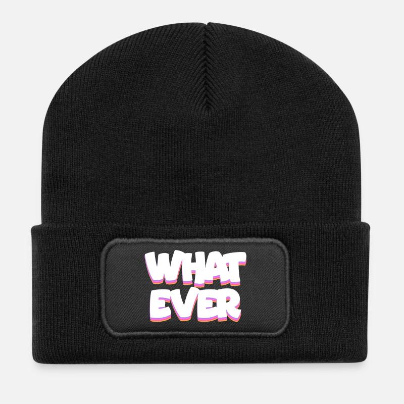 What Ever - Recycelte Patch Beanie - Schwarz