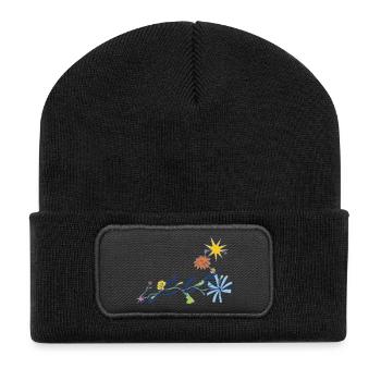 Lion – Illustration créative du zodiaque - Beanie recyclé à patch - noir - Devant