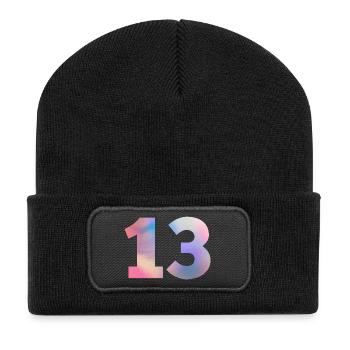 Colorful Number 13 - Recycled Patch Beanie - black - Front