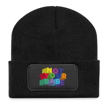 NOT YOUR BABE - Recycled Patch Beanie - black - Front
