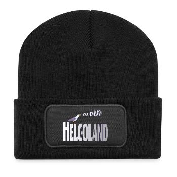 Helgoland Möwe & Moin Design - Recycelte Patch Beanie - Schwarz - Vorne
