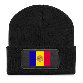 Drapeau de l’Andorre – symbole d’indépendance et de tradition - Beanie recyclé à patch - noir - Devant