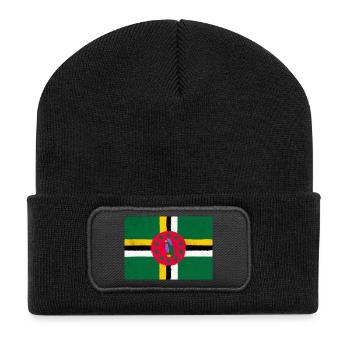 Drapeau de la Dominique – Île Verte - Beanie recyclé à patch - noir - Devant