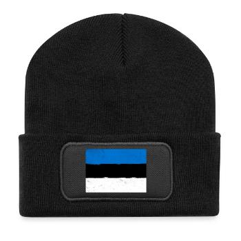 Flag of Estonia – Nordic minimalism - Recycled Patch Beanie - black - Front
