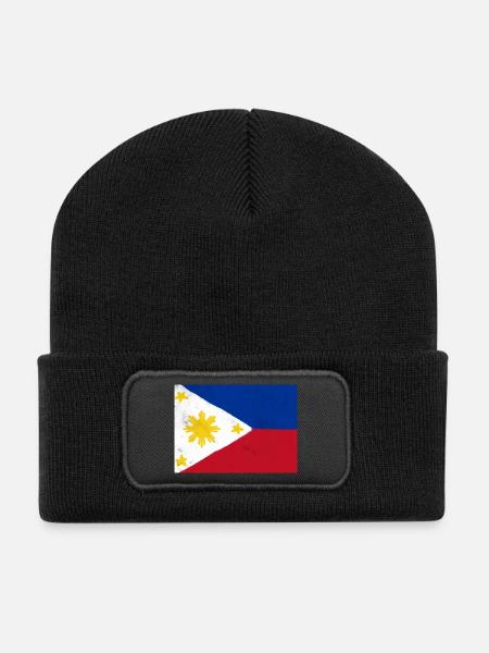 Flag of the Philippines – a symbol of unity - Recycled Patch Beanie - black