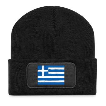 Flag of Greece – Blue Identity - Recycled Patch Beanie - black - Front