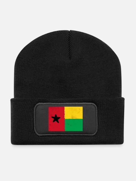 Drapeau de la Guinée-Bissau – Étoile de l’Afrique - Beanie recyclé à patch - noir