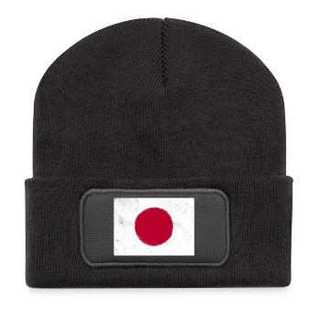 Drapeau du Japon - Beanie recyclé à patch - charbon - Devant