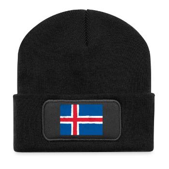 Drapeau de l’Islande - Beanie recyclé à patch - noir - Devant