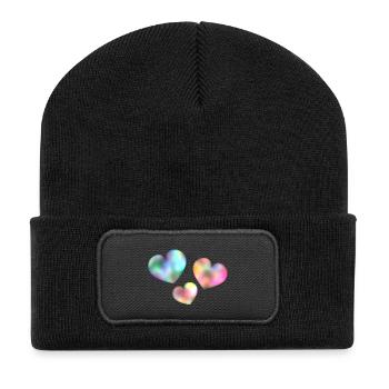 GELIEBTE. HERZ. MEISTER. VIELEN DANK. DANKE HERRIN. - Recycelte Patch Beanie - Schwarz - Vorne