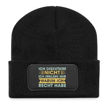 Humorous saying for discussions - Recycled Patch Beanie - black - Front