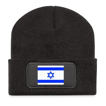 Israel Flag Flag Coat of Arms Star of David Jerusalen - Recycled Patch Beanie - dark grey - Front