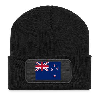 Flag of New Zealand - Recycled Patch Beanie - black - Front