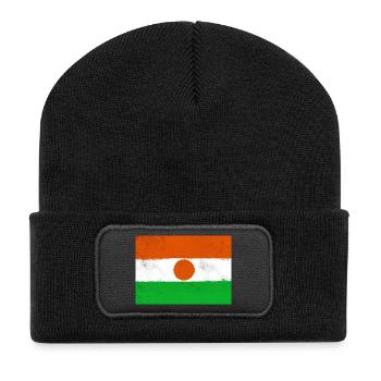 Flag of Niger - Recycled Patch Beanie - black - Front