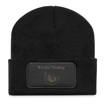 Witchful Thinking Shirt – Soft Witchy Feminine Tee - Recycled Patch Beanie - black - Front