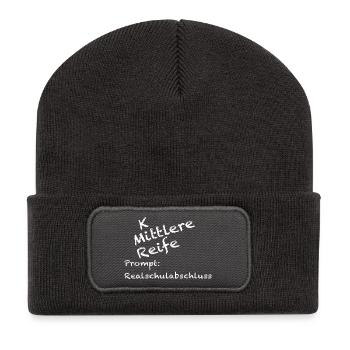 Realschule Abschluss Shirt Mittlere Reife KI - Recycelte Patch Beanie - Dunkelgrau - Vorne