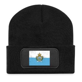 Drapeau de Saint-Marin - Beanie recyclé à patch - noir - Devant