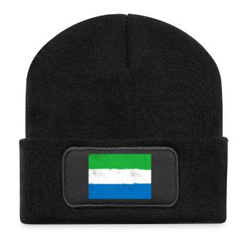 Flag of Sierra Leone - Recycled Patch Beanie - black - Front