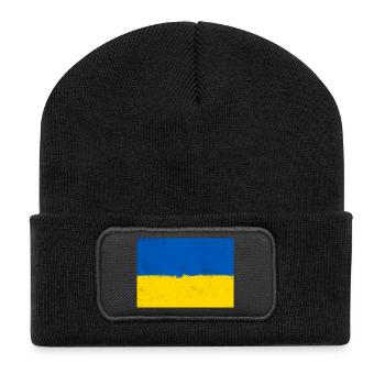 Drapeau de l’Ukraine - Beanie recyclé à patch - noir - Devant