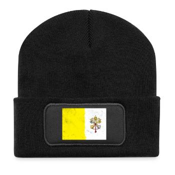 Drapeau du Vatican - Beanie recyclé à patch - noir - Devant