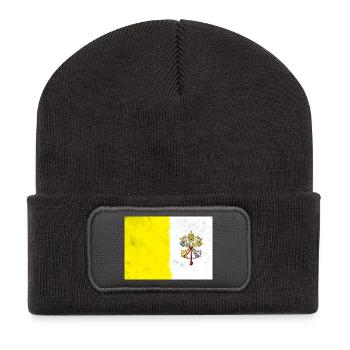 Drapeau du Vatican - Beanie recyclé à patch - charbon - Devant