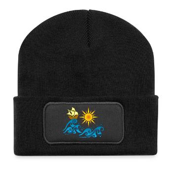 Journey to a better world - Recycled Patch Beanie - black - Front