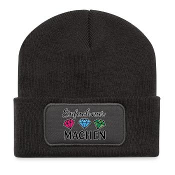 Fais-le - Beanie recyclé à patch - charbon - Devant