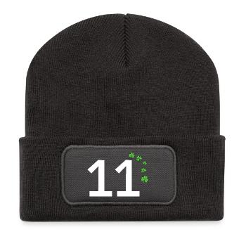 11 - Recycelte Patch Beanie - Dunkelgrau - Vorne