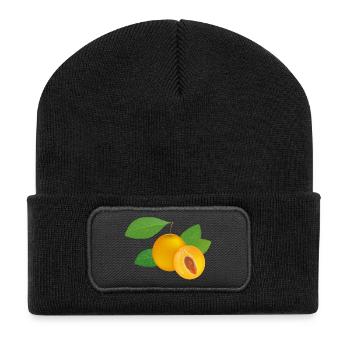 Motif mirabelle à la chair juteuse - Beanie recyclé à patch - noir - Devant