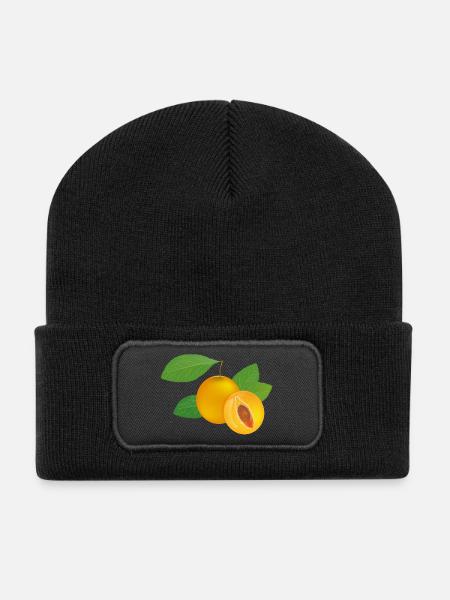 Motif mirabelle à la chair juteuse - Beanie recyclé à patch - noir