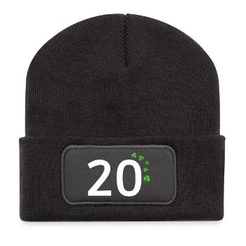 20 - Beanie recyclé à patch - charbon - Devant