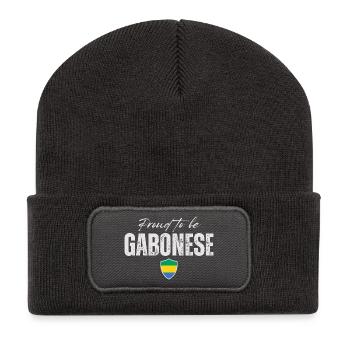 Gabonese proud, Made in Gabon - Recycled Patch Beanie - dark grey - Front