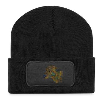 Abstract Dog - Recycled Patch Beanie - black - Front