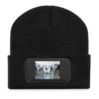 Mystical Forest Thailnad Mountains Watercolors - Recycled Patch Beanie - black - Front