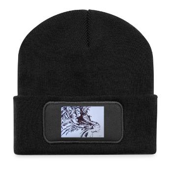 Images déformées - Beanie recyclé à patch - noir - Devant