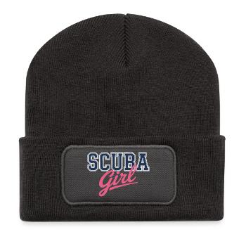 Conception de fille de plongée - Beanie recyclé à patch - charbon - Devant
