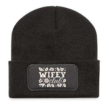 Wifey Club lustige Cowboy Frau Braut zu sein Western - Recycelte Patch Beanie - Dunkelgrau - Vorne