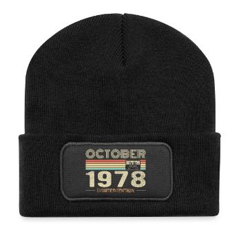 Geburtstag Oktober 1978O - Recycelte Patch Beanie - Schwarz - Vorne