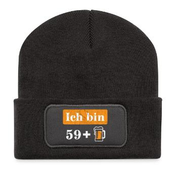 I'm 59 plus beer 60th birthday - Recycled Patch Beanie - dark grey - Front