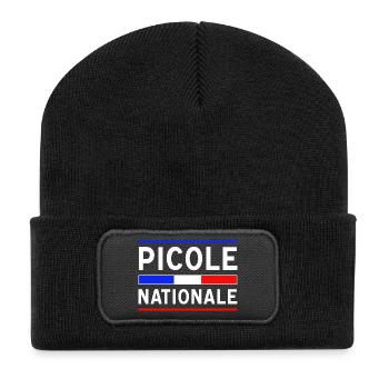 Nationale Trinkgasse Neues Design - Recycelte Patch Beanie - Schwarz - Vorne