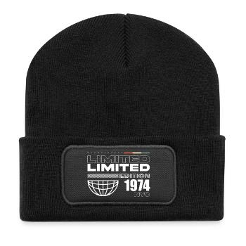 Cadeau d’anniversaire 1974 - Millésime 1974, 51ème anniversaire - Beanie recyclé à patch - noir - Devant