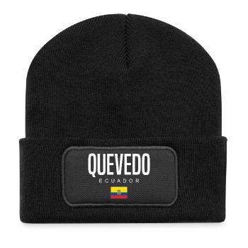 Quevedo Ecuador Ecuadorianer - Recycelte Patch Beanie - Schwarz - Vorne