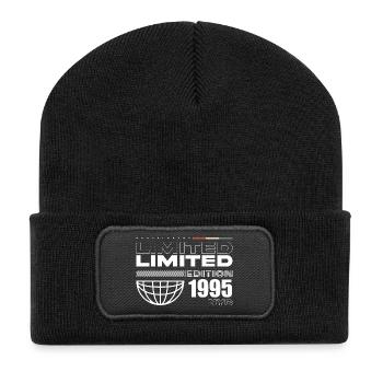 1995 Geburtstagsgeschenk - Vintage 1995, 30. Gebur - Recycelte Patch Beanie - Schwarz - Vorne