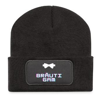 Marié - Beanie recyclé à patch - charbon - Devant